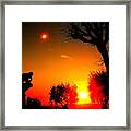 Sunset And Moon In France Framed Print