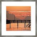 Sunset And The Fishing Dock Framed Print