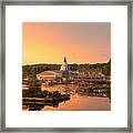 Sunset At Boothbay Harbor Framed Print