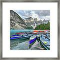 Sunset At Moraine Lake Framed Print