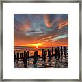 Sunset At Old Saltair Piers Framed Print