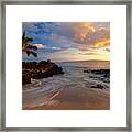 Sunset At Secret Beach Framed Print