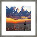Sunset At The Bell Buoy Framed Print
