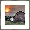 Sunset Barn Framed Print