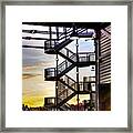 Sunset Behind The Stairs Framed Print