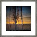 Sunset Behind The Waterfall Framed Print