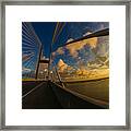 Sunset Between Mighty Cables Framed Print