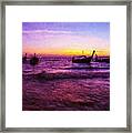 Sunset Boats Framed Print