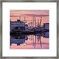 Sunset Colors And Reflections In The Bayou Framed Print