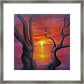Sunset Dance Fantasy Oil Painting Framed Print