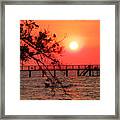 Sunset Fishing Pier Framed Print