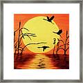 Sunset Geese Framed Print