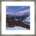 Sunset Glow Over Cannon Mountain Framed Print