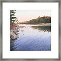 Sunset Lake Watercolor Painting Framed Print