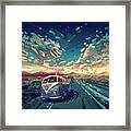 Sunset Oh The Road Framed Print