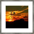 Sunset On A Windmill Jal New Mexico Framed Print