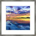 Sunset On Snow Pond Framed Print