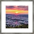 Sunset On Stuttgart - Germany - Cityscape Photography Framed Print