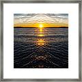 Sunset On The Sound Reflection Framed Print
