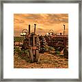 Sunset On The Tractors Framed Print