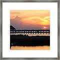 Sunset On Wetlands Walkway Framed Print