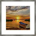 Sunset Over Lake Framed Print