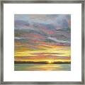 Sunset Over Lake Framed Print
