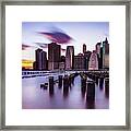 Sunset Over Manhattan Framed Print