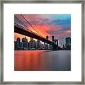 Sunset Over Manhattan Framed Print