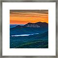 Sunset Over Table Rock From Caesars Head State Park South Carolina Framed Print