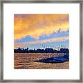 Sunset Over The Charles River Boston Ma Framed Print