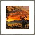 Sunset Over The River Framed Print