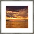 Sunset Over The Sea, Opuzen, Croatia Framed Print