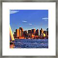 Sunset Sail On Boston Harbor Framed Print