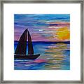Sunset Sail Small Framed Print
