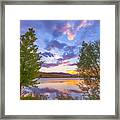 Sunset Stroll Along The Lake Framed Print