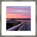 Sunset Stroll On The Bridge Framed Print