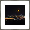 Supermoon Over Morgantown On Evansdale Campus Framed Print