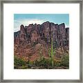 Superstition Mountains And Saguaro Framed Print