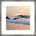 Surf In Peachy Ocean Grove Sunrise Framed Print