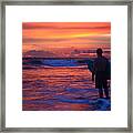 Surfer Sunset Costa Rica Framed Print