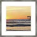Surfing In The Setting Sun Framed Print