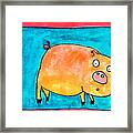 Surprised Pig Framed Print