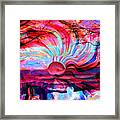 Surreal Sunset In Candy Colors Framed Print