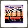 Sydney Harbour Bridge At Sunset Framed Print