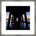 Symmetrical Sunrise Tybee Island Pier Georgia Framed Print