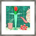 T Is For Two Tulips With Tea Framed Print