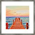 Taba Heights On The Red Sea Pier In The Evening Framed Print