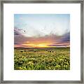 Tallgrass Prairie - Incredible Sunset Over Open Plains In Oklahoma Framed Print