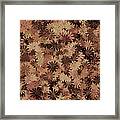 Tan Floral Pattern Framed Print
